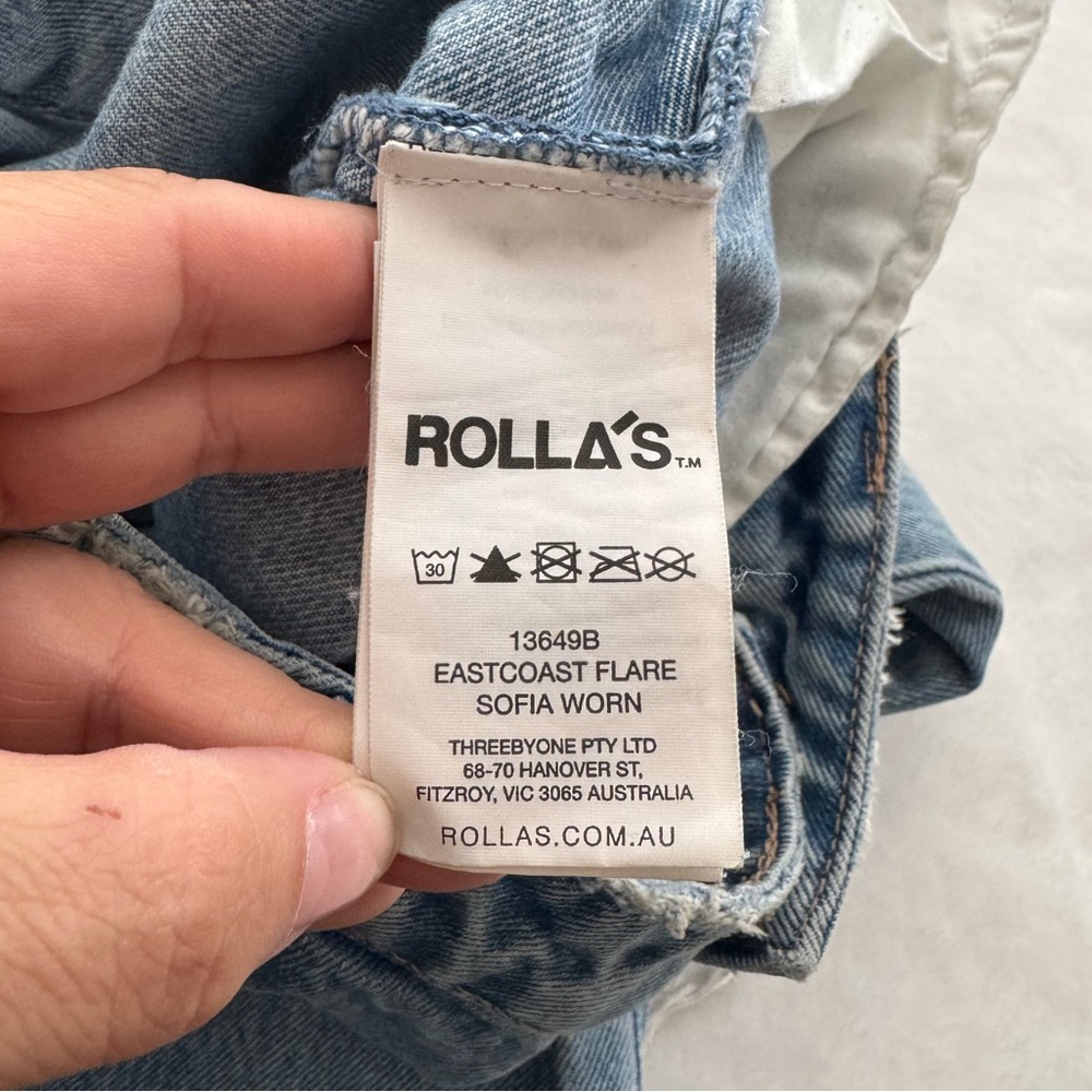 Rolla’s Eastcoast Flare Jeans Size 25 in Sofia Worn Celebrity Fav Vintage Fade - Picture 10 of 14